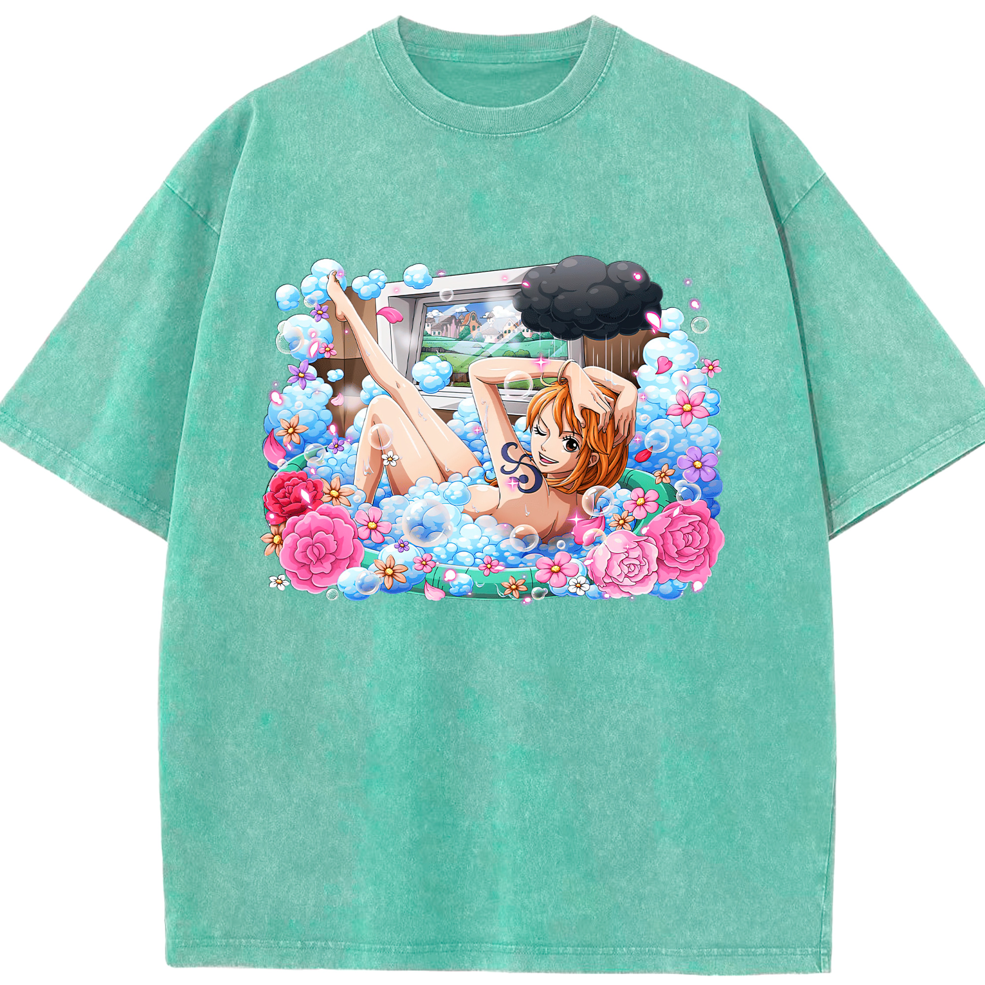 ワンピース ナミ ONE PIECE Nami 綿100% ヴィンテージ風 半袖Tシャツ（フロントプリント）